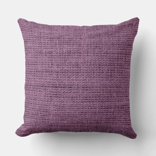 Antique fuchsia burlap linen background throw pillow