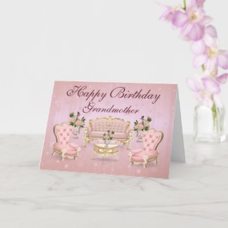 Antique Furniture Pink Grandmother Birthday Card