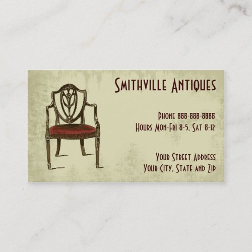 Antique Furniture Store Business Card