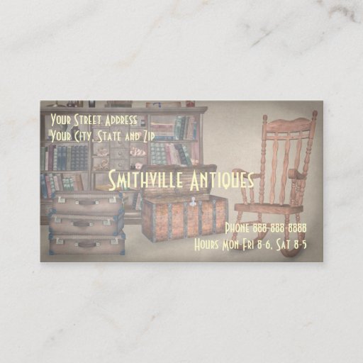 Customizable Antique Furniture Store Business Card