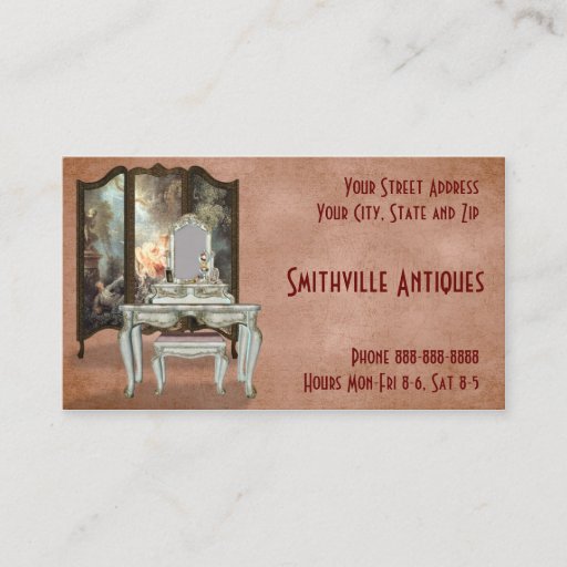 Customizable Antique Furniture Store Business Card