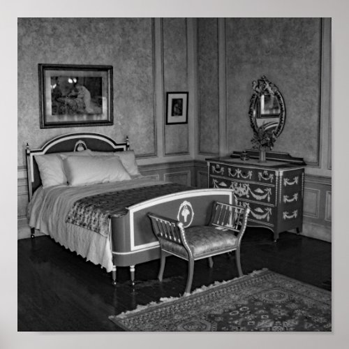 Antique Furniture Vintage  Black White Photo Poster