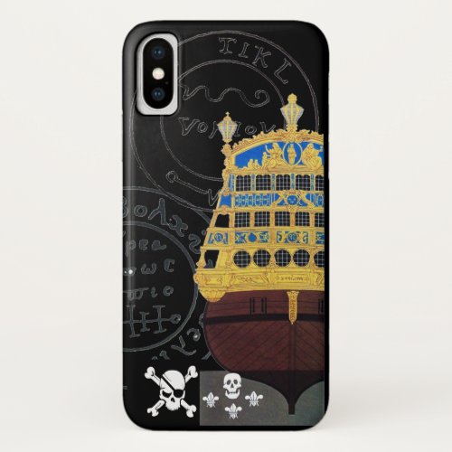 ANTIQUE GALLEON AND PIRATE TREASURE MAPS iPhone XS CASE