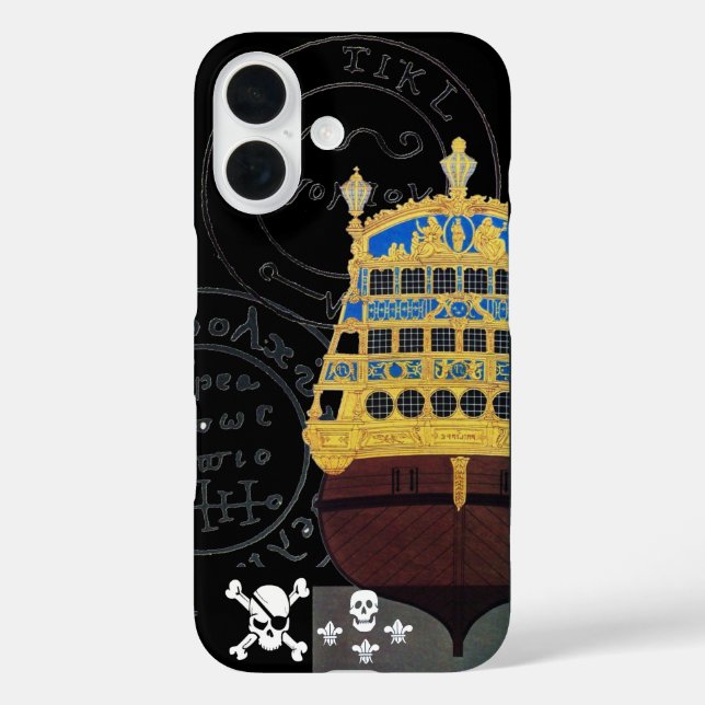 ANTIQUE GALLEON AND PIRATE TREASURE MAPS Case-Mate iPhone CASE (Back)