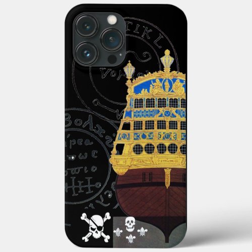 ANTIQUE GALLEON AND PIRATE TREASURE MAPS iPhone 13 PRO MAX CASE