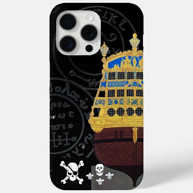 ANTIQUE GALLEON AND PIRATE TREASURE MAPS Case-Mate iPhone CASE (Back)
