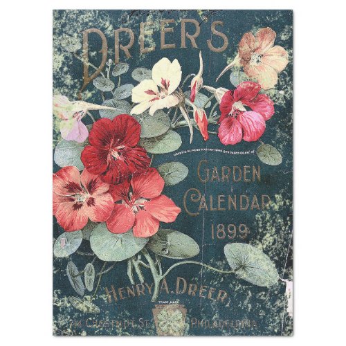 ANTIQUE GARDEN CALENDAR TISSUE PAPER