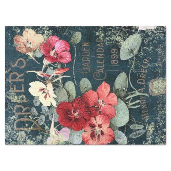 ANTIQUE GARDEN CALENDAR TISSUE PAPER | Zazzle