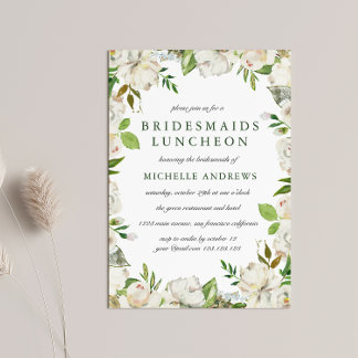 Antique Garden Chic Bridesmaids Luncheon Wedding Invitation