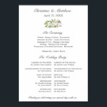 Antique Garden | Elegant Wedding Ceremony Program Poster<br><div class="desc">Wedding program sign with a vintage illustration of white flowers and greenery.
Use the template to add  your wedding details.
Special needs? Please contact us at citronelladesign@gmail.com for custom request.
Coordinate to Antique Garden wedding collection</div>