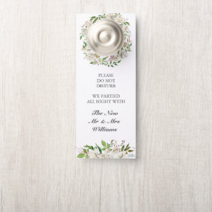 Antique Garden Elegant Wedding Do Not Disturb Door Hanger