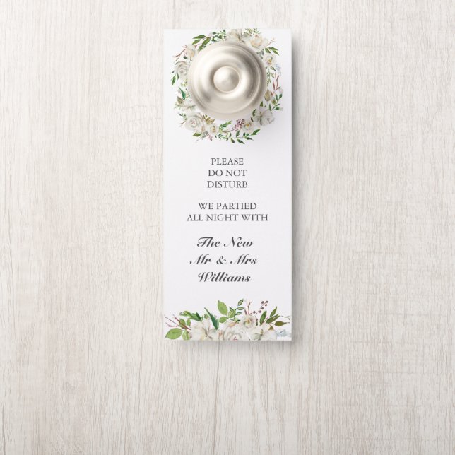 Antique Garden Elegant Wedding Do Not Disturb Door Hanger (On Knob)