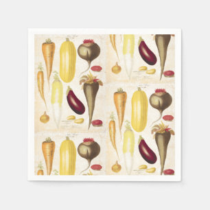 Antique Garden Vegetables Kitchen Art Craft Paper Napkins