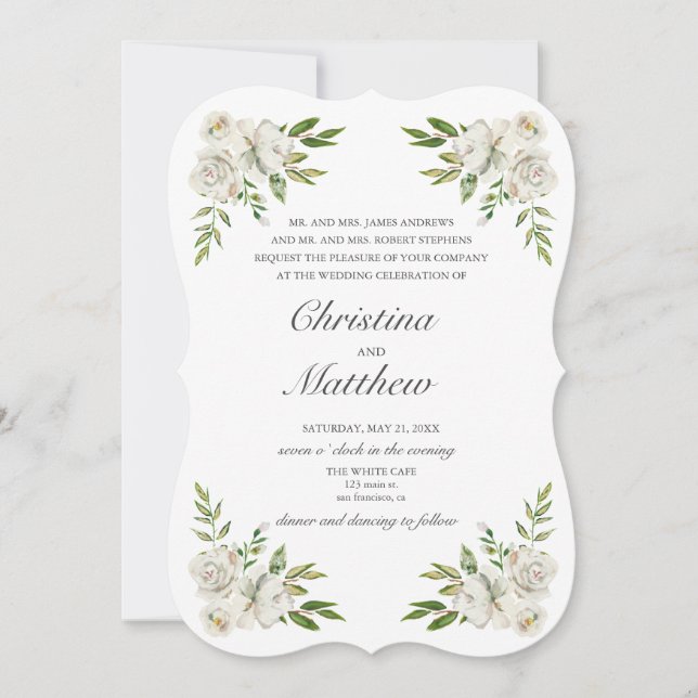 Antique Garden Vintage Flowers wedding Invitation (Front)
