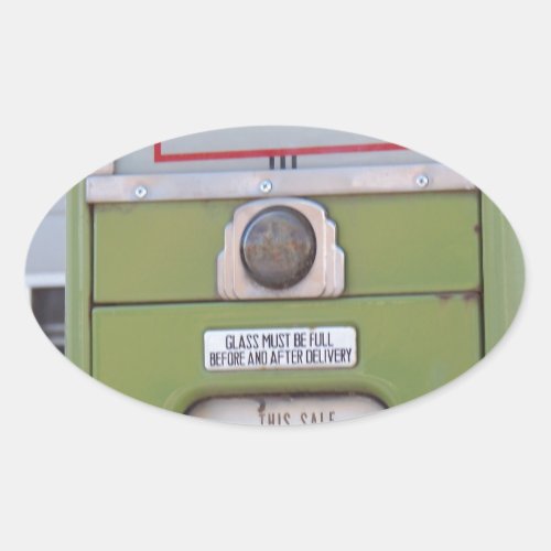 Antique Gas Pump Oval Sticker