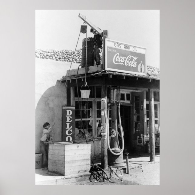 Antique Gas Station: 1940 Poster (Front)