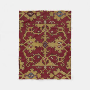 Antique Geometric Oriental Persian Red Pattern Fleece Blanket