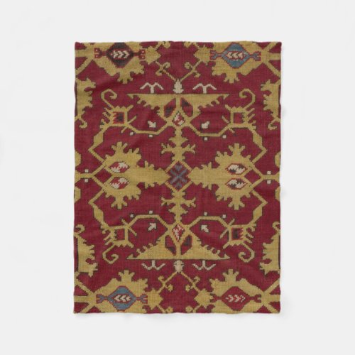 Antique Geometric Oriental Persian Red Pattern  Fleece Blanket