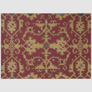 Antique Geometric Oriental Persian Red Pattern Tissue Paper