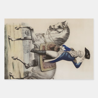 Antique George Washington on Horseback | USA 250 Wrapping Paper Sheets
