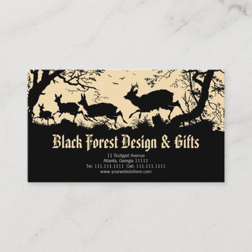 Antique German  Austrian Business Card w Deer