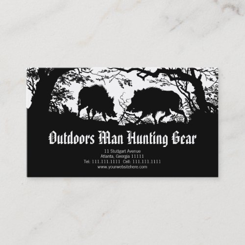 Antique German  Austrian Wild Boar Business Card