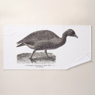 antique German avian print Wildgans wild goose Bath Towel Set