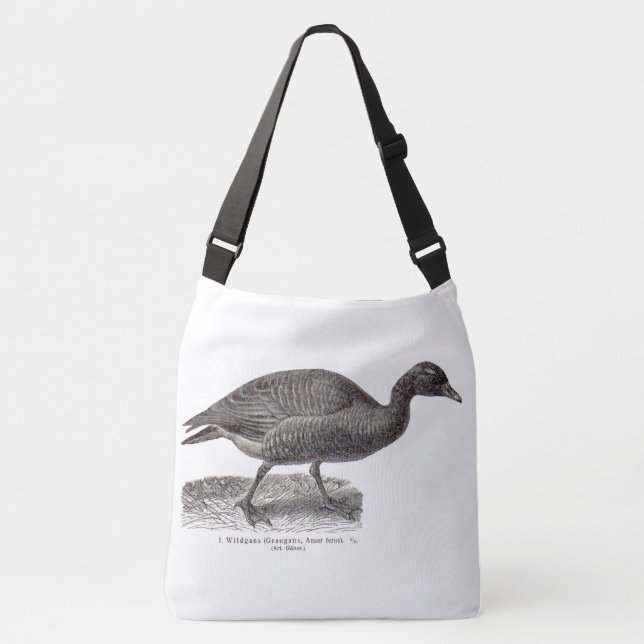 antique German avian print Wildgans wild goose Crossbody Bag (Front)