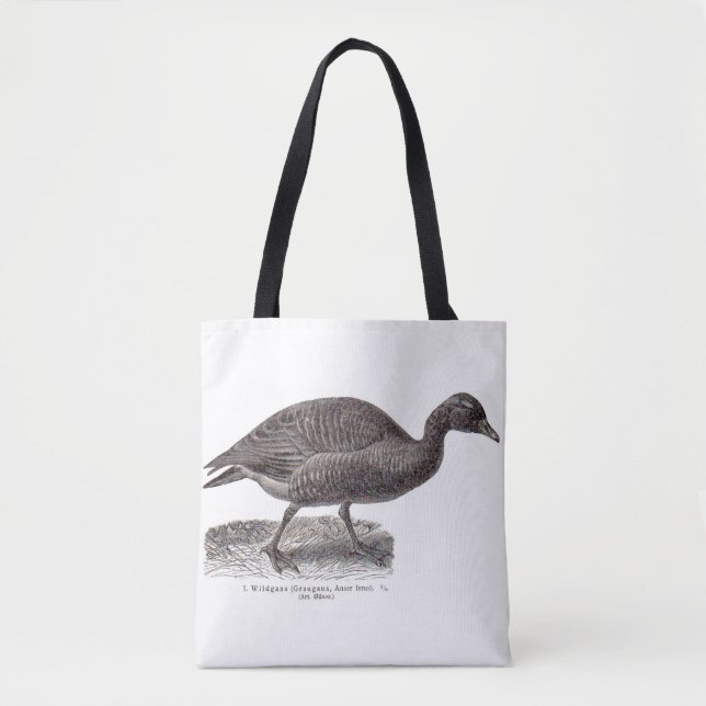 antique German avian print Wildgans wild goose Tote Bag (Front)