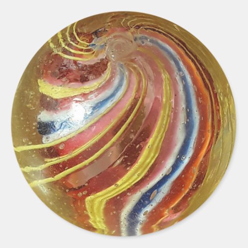 Antique German Handmade Marble Classic Round Sticker