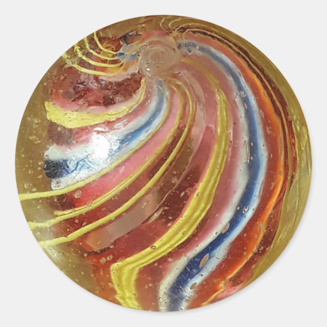 Antique German Handmade Marble Classic Round Sticker (Front)