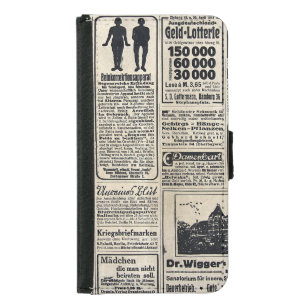 Antique German Newspaper Advertisements 1917 Samsung Galaxy S5 Wallet Case