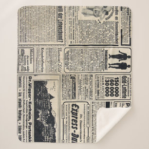 Antique German Newspaper Advertisements 1917 Sherpa Blanket