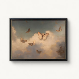 Antique Gilded Butterfly Sky Poster