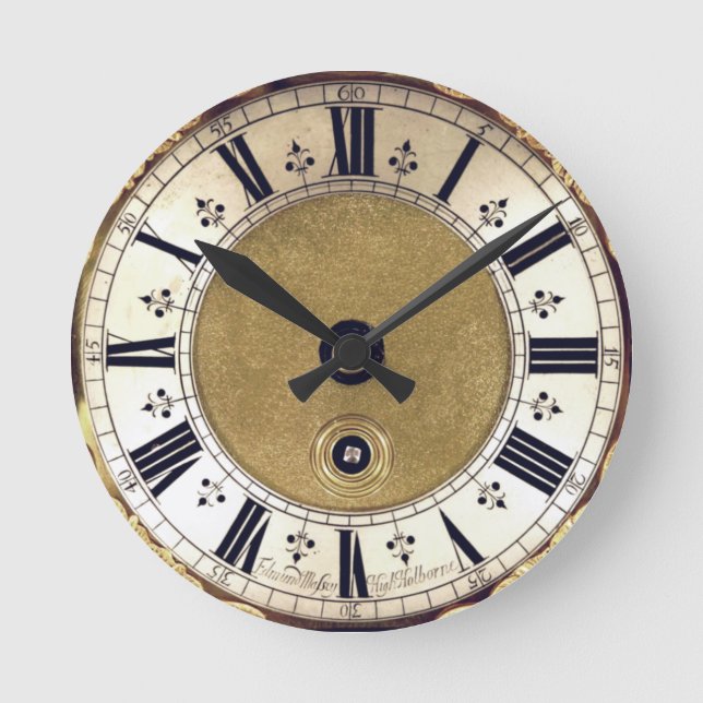 Antique Gilded Look Roman Numbers  Round Clock (Front)