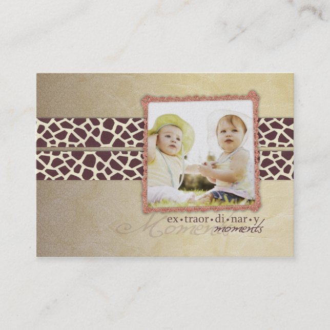 Antique Giraffe Chubby Business Cards (Front)