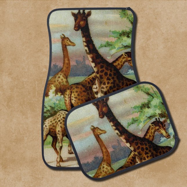  Antique  Giraffes  Car Floor Mat (Creator Uploaded)