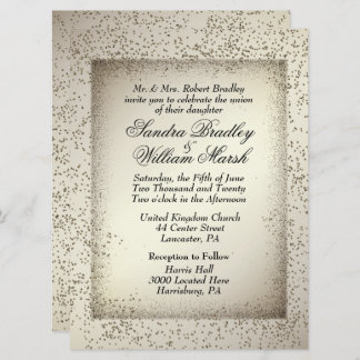 Antique Glitter Wedding Invitation