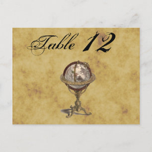 Antique Globe, Distressed BG Table Number