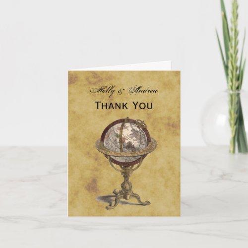 Antique Globe Distressed BG Thank You