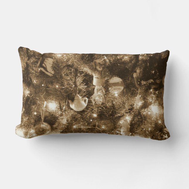 'Antique Glow' Lumbar Throw Pillow (Front)