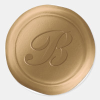 Antique Gold 1 Letter Monogram Wax Seal Stickers