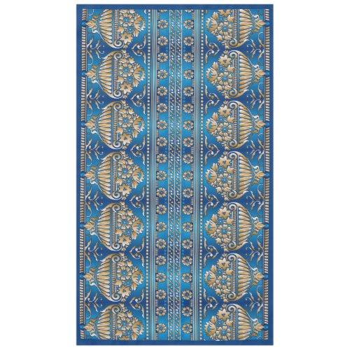 Antique Gold and Lovely Blue Tablecloth