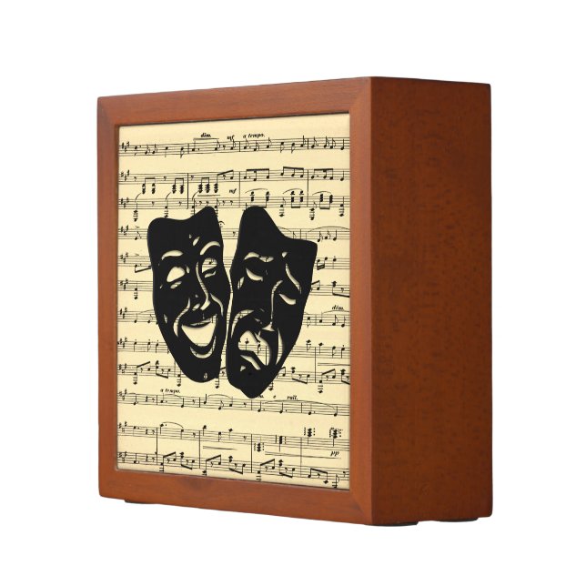 Antique Gold Art Unites Theater Masks Desk Organizer (Right)