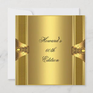 Antique Gold Book Mens 60th Birthday Man Invitation