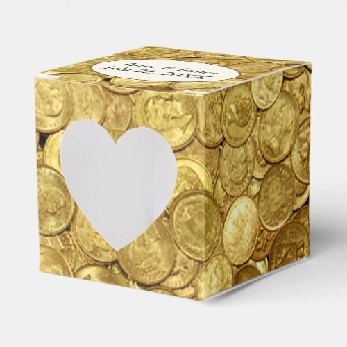 Antique Gold Coins Favor Boxes