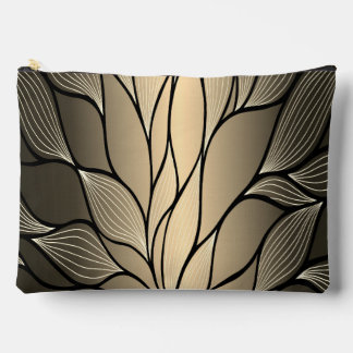 Antique Gold Creative Leave Pattern  Accessory Pouch
