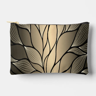 Antique Gold Creative Leave Pattern  Accessory Pouch