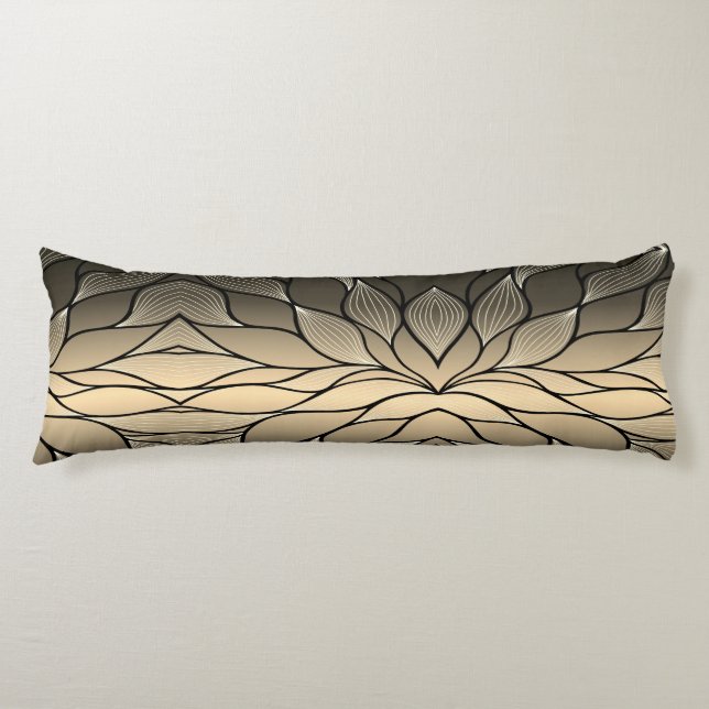 Antique Gold Creative Leave Pattern  Body Pillow (Front)