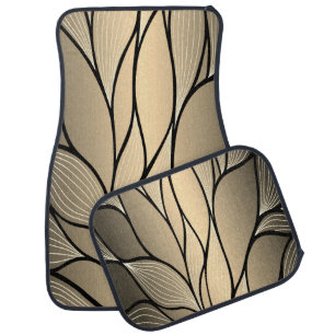 Antique Gold Creative Leave Pattern  Car Floor Mat